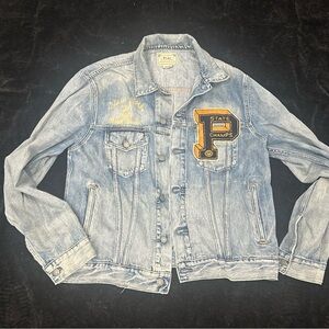 Polo Ralph Lauren Denim Jacket with State Champs & Tiger  Patch